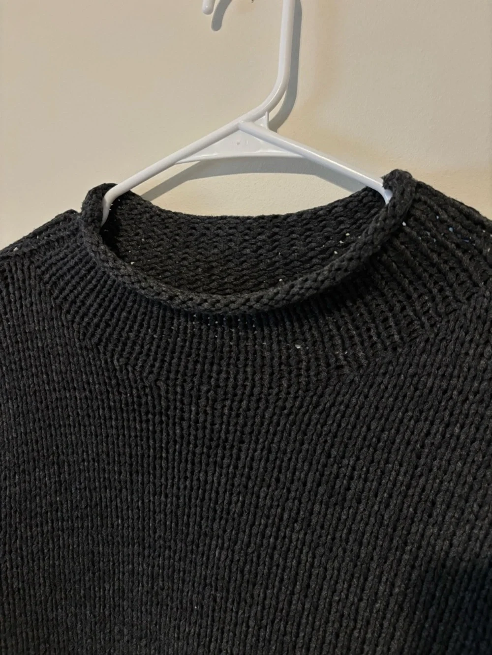 White + Warren Women’s Charcoal Gray Cotton Blend Sweater Size Large - Picture 3 of 9